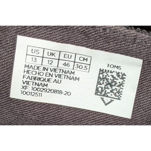 Toms Men's Chukka Boots Black Canvas Lace Up10012511 Size 13M - Picture 8 of 9